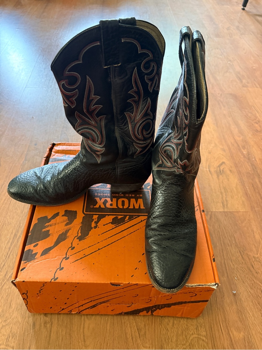 Black Ostrich Leather Cowboy Boots - Men